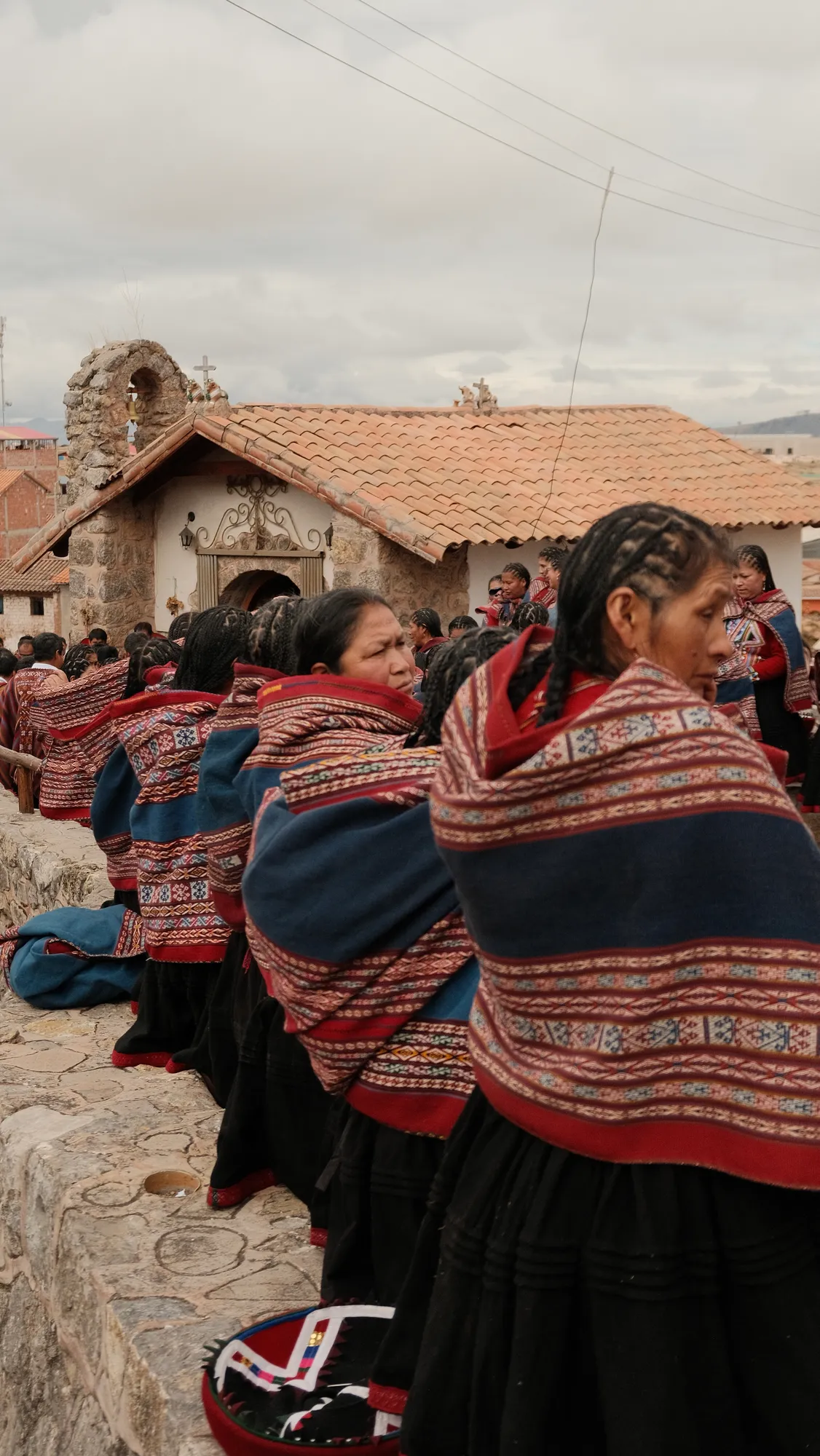 A tall portrait at the highland farm and weaving stop near Chinchero.